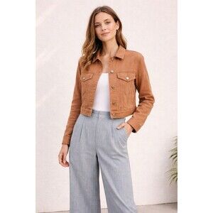 Reformation Ford Jacket Nutmeg Size S Cropped Button Front Sustainable Chic